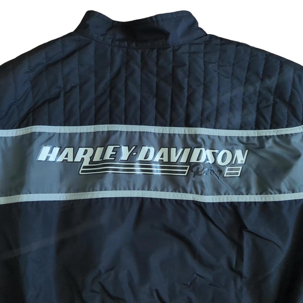 Harley-Davidson Racing Jacket Men's 3XL XXXL 90s Quilted Bomber Screaming Eagle - Picture 8 of 13